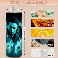 Horror Movie Villains Teal Smoke Portrait Tumbler Collection | Free Ship - Thumbnail 1
