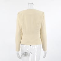 U-neck niche temperament fashion casual apricot small suit - Thumbnail 3
