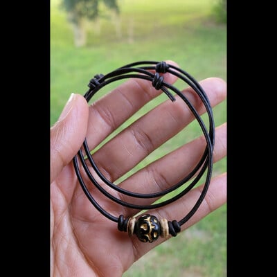 Tribe vibe🪶🌌 (brown clay) necklace/choker 💫 ready-made ⏳️🎨 unisex (adjustable) by nubian collection artwear 👑 