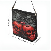 ​Dark Romance Leather Cherry Skull Crossbody Bag - Free Ship JTPRT  - Thumbnail 2
