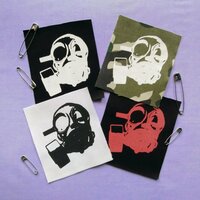 Gas Mask Cyber Punk Goth Patch - White, Black - Thumbnail 7