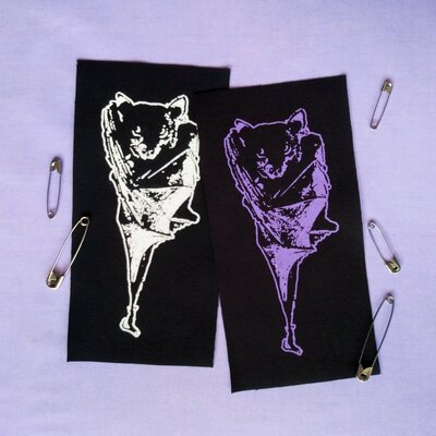 Hanging bat goth punk patch