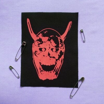 Hannya mask japanese horror punk patch