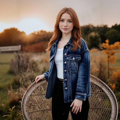 Street fashion casual denim long sleeve jacket