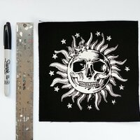Sun Skull with Stars Goth Punk Horror Patch - Thumbnail 1