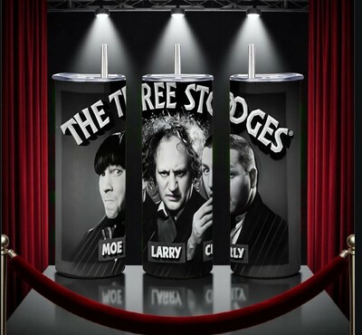 ​The Three Stooges Tumbler, Moe Larry Curly 20oz Skinny Tumbler, Classic Comedy Merchandise, Nyuk Nyuk Nyuk!