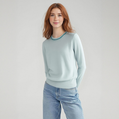 Loose pullover women's niche temperament knitted sweater - Thumbnail 2
