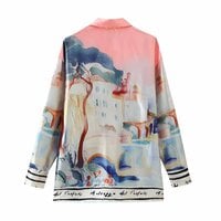 Lapel long-sleeved shirt with positioning print - Thumbnail 2
