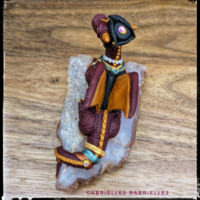 Pirate Dragon sculpture on a crystal  - Thumbnail 3