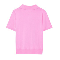 Fashionable casual short-sleeved knitted POLO collar top - Thumbnail 1