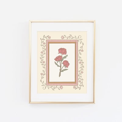 Framed roses print