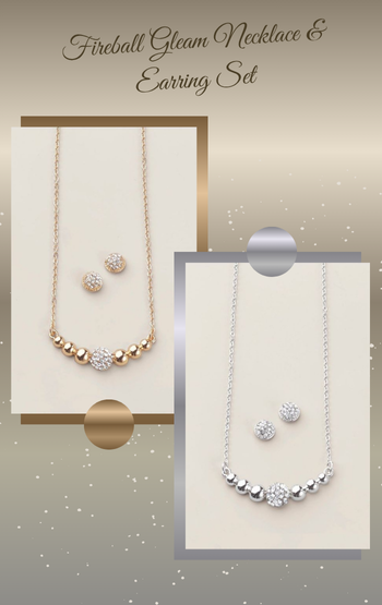 Fireball Gleam Necklace & Earring Set