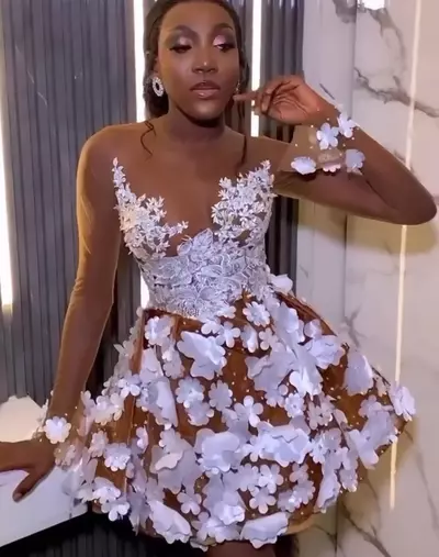 Cocktail Dresses For Special Occasions Florals Lace Illusion Party Graduation Homecoming Birthday Holiday Gowns Dresses 
