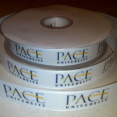 7/8" pace university inspired custom printed grosgrain ribbon