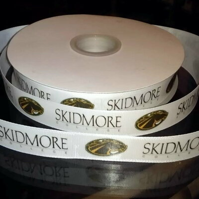 7/8" skidmore college inspired custom printed grosgrain ribbon