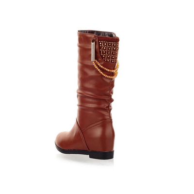 Womens pu leather back design boots