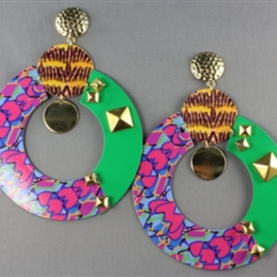 Green hoop earring