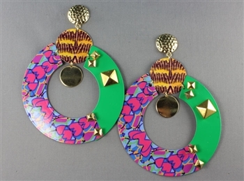 Green hoop earring