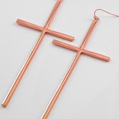 Long cross earrings