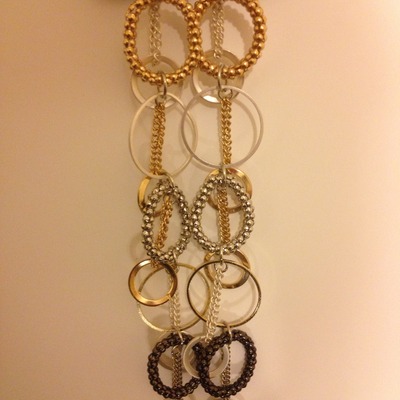 Gold dangle hoop earrings