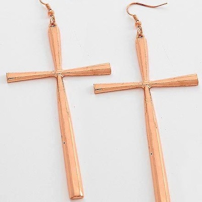 Cross earrings-rose gold