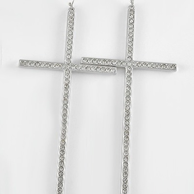 Long cross earrings