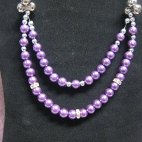 Lilac Double Glass Pearl Necklace