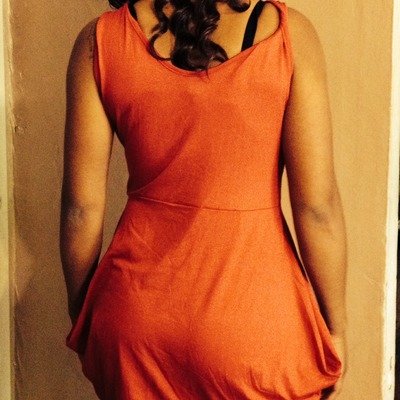 Red tulip shape dress