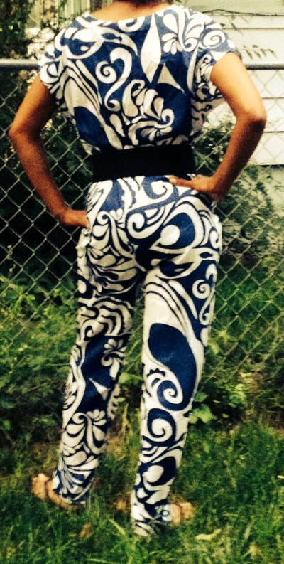 Elegant Blue Short Sleeve V-neck Exotic Jumpsuit Pants Shirts Playsuit With Waistband