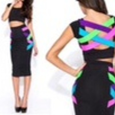 2pc black skirt set 