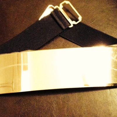 Black belt with gold face plate