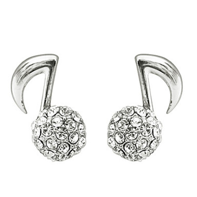 Silver music note earrings