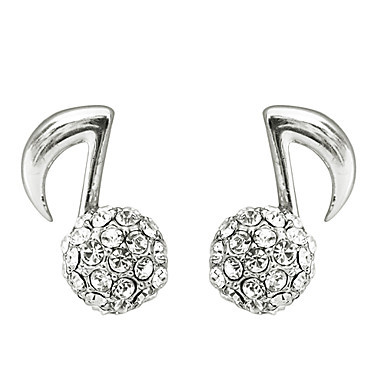 Silver Music Note Earrings