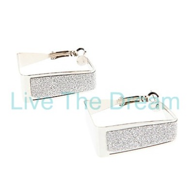 Vintage silver square earrings