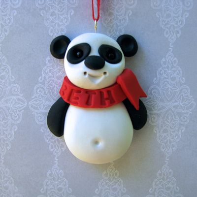 Panda Ornament handmade and customize