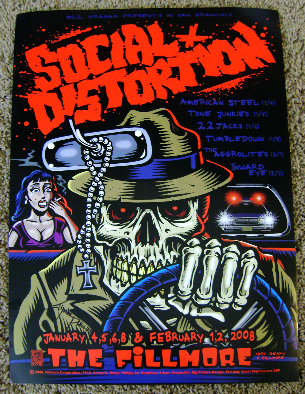 Social Distortion Fillmore Poster 2008 · Jimbo Phillips