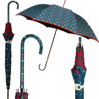 7031. polka dot parade umbrella/teal
