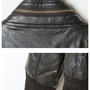 Plain V-Neck Long Sleeve PU Zipper Mens Jackets 011-141209004-3