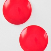 Round button earring - Thumbnail 1