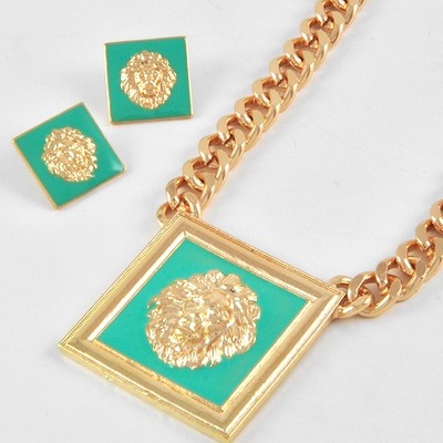 Lion necklace/earring set
