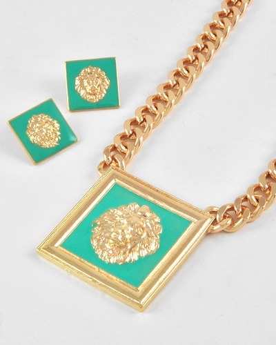 Lion necklace/earring set