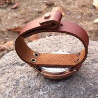 Leather Wrap Bracelet Watch, Women Wristwatch - Thumbnail 1