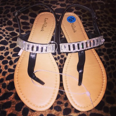 Black bling sandals 