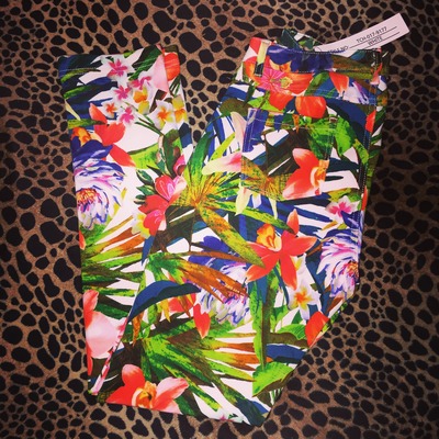 Floral stretch pants 