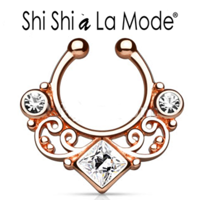 Non-piercing septum ring