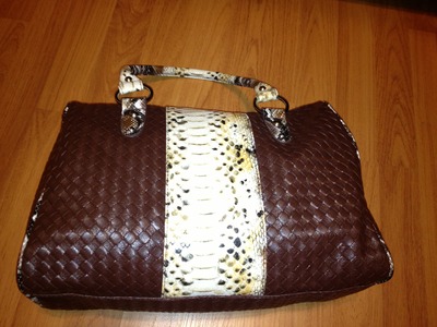 Large size brown/animal print purse