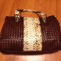 Large size Brown/animal print purse - Thumbnail 2