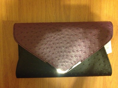 Large-brown/black envelope clutch