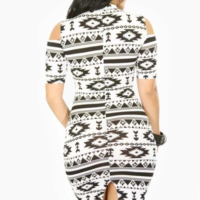 Black tribal print dress