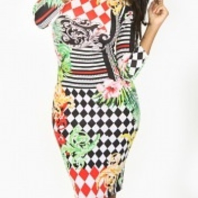 Flowers & checkers dress